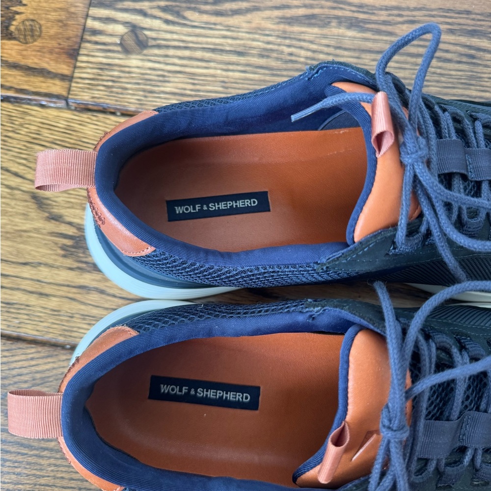 Wolf & Shepard Men's Navy Blue Crossover Victory Trainer Sneakers. - Picture 5 of 9